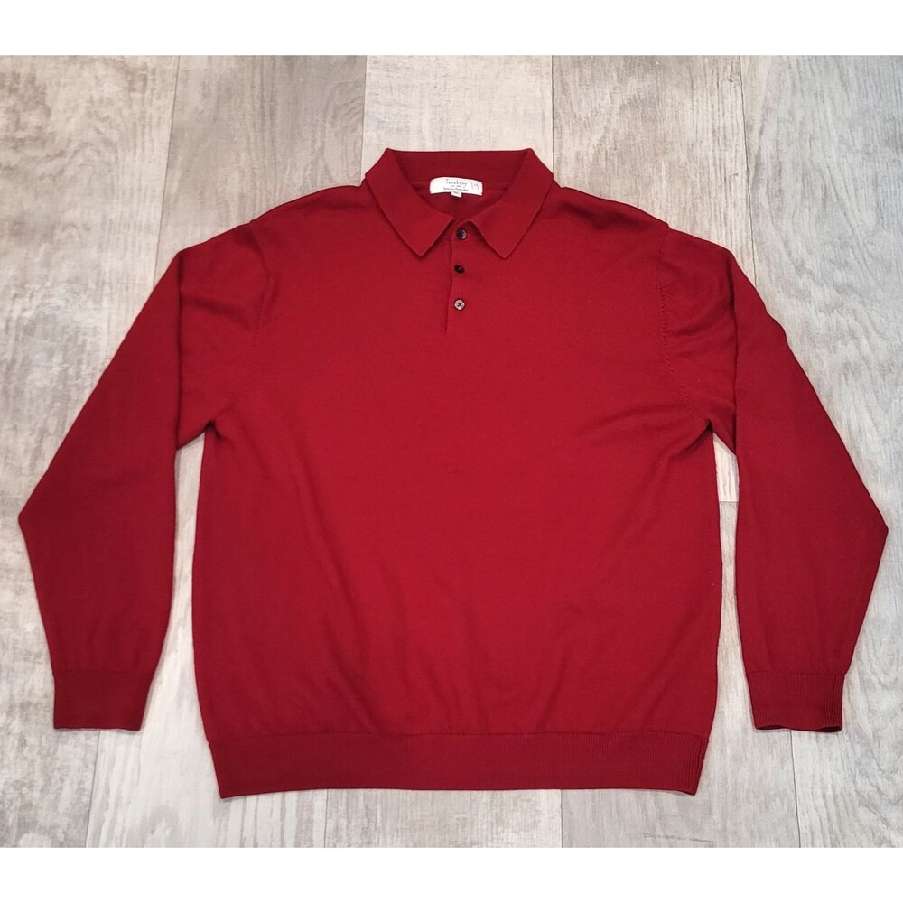 Turnbury Extra Fine Merino Wool Men's Sweater Size XL Red Maroon Preppy Academia